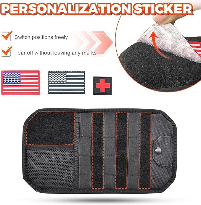 1000D Sun Visor Organizer Fits Most Car, SUVs, and Trucks | with Zipper Visor Storage Pouch, Car Sunglasses Holder, Hard Molle Panel for Tactical Gears - Image 3