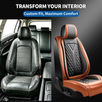 for Subaru Ascent 2019-2026 Car Seat Covers, Full Set, Brown | Luxury Full Coverage Leather Seat Protectors, Waterproof Breathable, Non-Slip, Easy to Install, Airbag Compatible, All-Season - Image 4