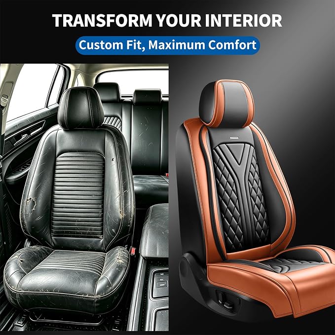 for Subaru Ascent 2019-2026 Car Seat Covers, Full Set, Brown | Luxury Full Coverage Leather Seat Protectors, Waterproof Breathable, Non-Slip, Easy to Install, Airbag Compatible, All-Season - Image 4