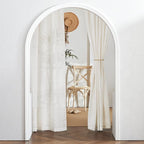 RYB HOME Semi Sheer Curtains 120 inches Long for Farmhouse | Linen Blend, Privacy, Shabby Chic, Light Filtering, Extra Long, for Home Office, Rod Pocket, Linen, W52 x L120, 2 Panels - Image 6