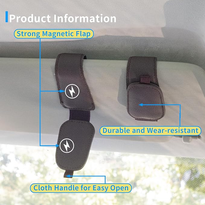 Yuoyar 2 Packs Magnetic Sunglass Holder for Car Visor (Purple) | Magnetic Interior Car Accessories - Image 4