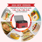 Portable Oven, 12V 24V 110V-240V Car Food Warmer Portable Personal Mini Oven Electric Heated Lunch Box for Meals Reheating & Raw Food Cooking for Road Trip/Camping/Picnic/Family Gathering(Red) - Image 4