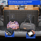 Rongtaod Floor Mats Full Set 7 PCS for 2024-2026 Hyundai Santa Fe 6&7 Seats | for Gas&Hybrid, Floor Liner, Trunk Mat with Backrest Mat, 2nd Row Kick Mats, TPE All Weather Santa Fe Accessories - Image 6