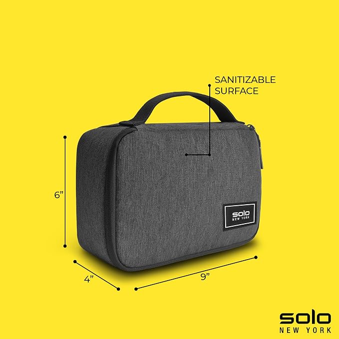 Solo New York RFID Tech Case - Electronics Organizer, Tech Accessories Pouch for Travel, Small Gadget Bag for Cords, RFID Data Protection for ID & Passport, Sturdy Carrying Handle - Bridge, Gray - Image 3