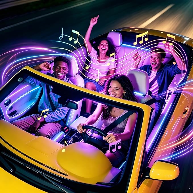 Interior Car LED Strip Lights, RGB 6 in 1 Car Ambient Lighting Kit | 16 Million Colors, Music & Mic Mode, Remote Control, Easy Installation, Plug and Play, LED Lights for Car Accessories - Image 3