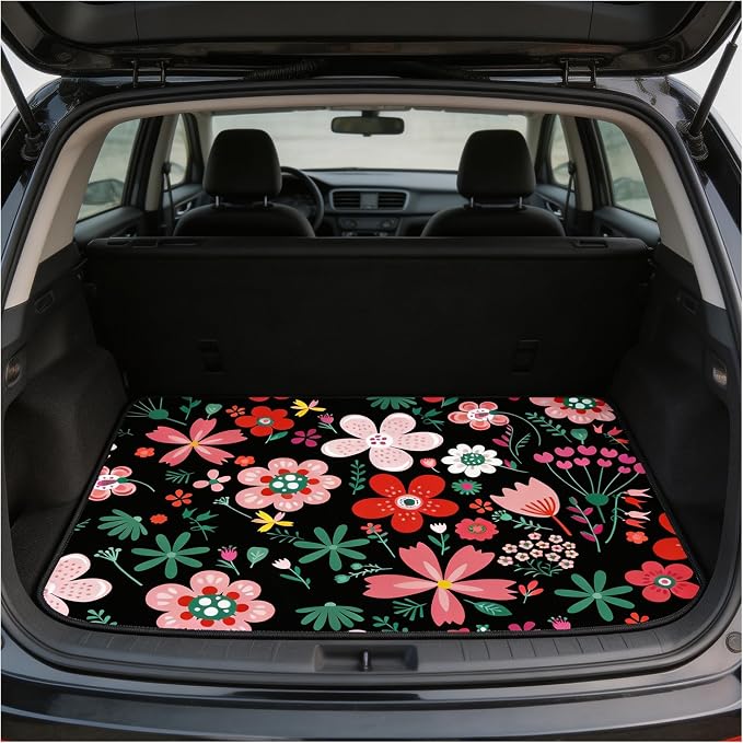 Universal Car Trunk Mat 29" x 39",Multicolor Floral,Butterfly Etc,Anti-Slip Easy to Clean, Trunk Protective Mat, Sporty Vehicle Interior Accessories Suitable for Most Car Models. - Image 8