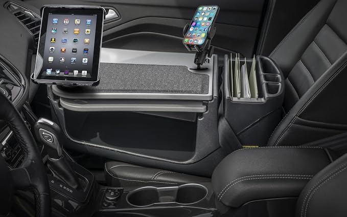AutoExec AE-GMCD-PI-PM-TAB-GT GripMaster Car Desk for Your Vehicle Workstation and Mobile Office, Grey with 400 watt Power Inverter, Phone Mount and Tablet Mount | 400 Watt Power Inverter, Phone Mount, Tablet Mount, Vehicle Workstation and Mobile Office - Image 2