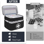 Medicine Storage Bag, 2 Layer Pill Bottle Organizer Storage Bag Empty | Lockable Medical Travel Bag with Adjustable Divider, Suitable for Pills, Vitamins, Fish Oil, Medical Supplies - Image 6