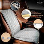 IVICY Faux Suede Front Car Seat Cover, Seat Protector, 1 Unit, Light Gray | Non-Slip Bucket Sear Cover for Most Cars, SUVs, Vans & Trucks – Machine Washable, Side-Airbag Friendly - Image 2