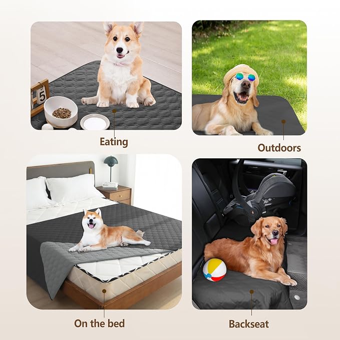 gogobunny Waterproof Blanket, Couch Covers for Dogs, Reversible Protector | 3X Stronger Leakproof, Scratch Proof Durable Furniture Protection, Stain Resistant, Washable, 30x70 Inch Dark/Light Charcoal - Image 6