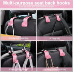 LivTee Car Purse Hook, Headrest Hook for Car, 4 Pack Universal Auto Car Seat Headrest Hook Hangers Organizer for Purse Coat Umbrellas Grocery Bags Handbag, Car Accessories - Carbon Fiber Pink - Image 5