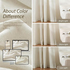 RYB HOME Linen Sheer Curtains 2 Panels for Living Room, Semi Transparent Privacy Drapes with Rod Pocket Farmhouse Style Window Treatments for Bedroom, Linen, 38" W x 84" L - Image 6