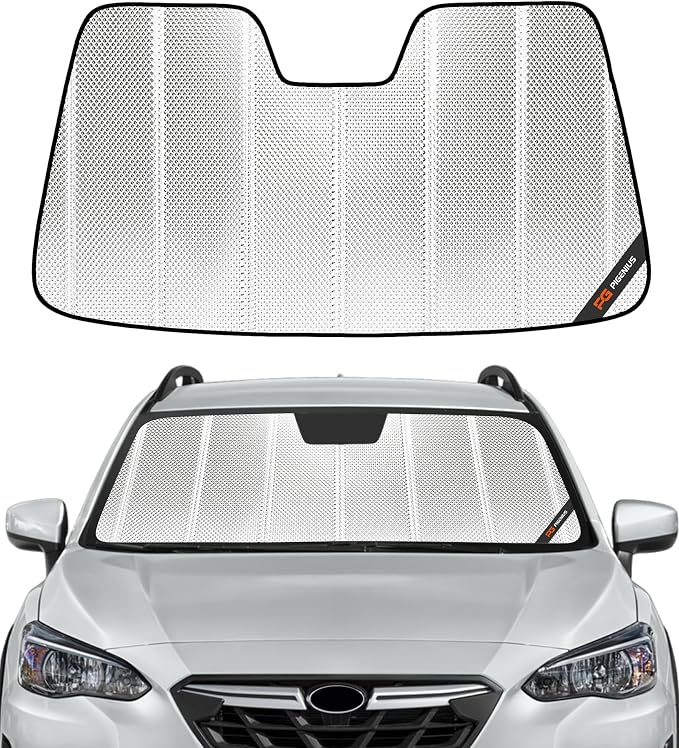 Pigenius Windshield Sunshade for Subaru Crosstrek 2018-2023, Impreza 2017-2023. Without Eyesight Driver Assist, Custom Front Window Shade - BLAZBLOCK by Pigenius