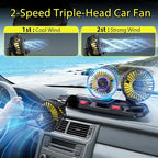 Portable 3-Head Car Cooling Fan, Fans for Vehicles Cars (No Battery) - Image 3