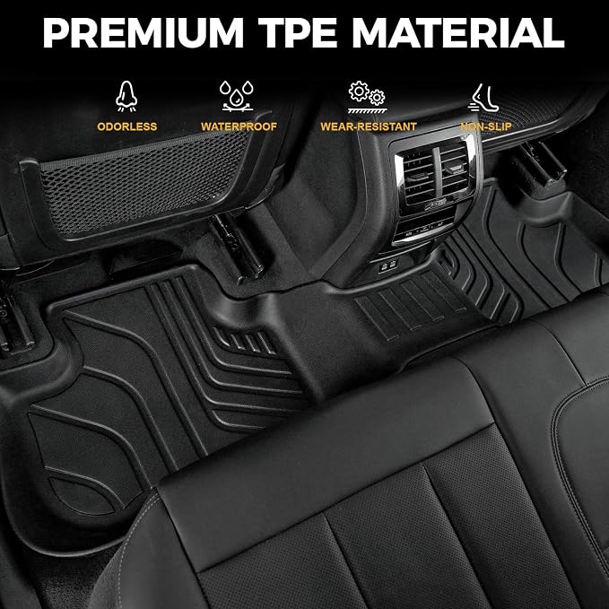 Floor Mats for 2018-2024 BMW X3 Accessories (Not fit X3 30e) | Full-Coverage Mats Set with Integrated Cargo Liner & Backrest Mat, Odorless & Durable, All-Weather Protection, 3D Laser Fit - Image 3
