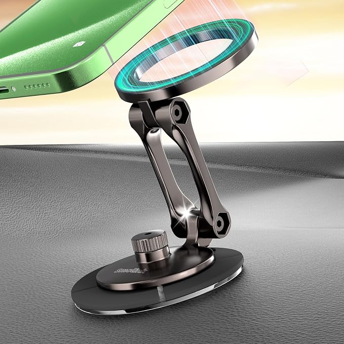 Smolink Magnetic Phone Mount for Tesla Screen and Dashboard | All-Metal Magnetic Phone Holder with Foldable Hidden Design for Tesla 3/Y/S/X and iPhone 17/16/15/14 Pro Max, Green by Smolink