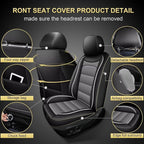 IKABEVEM Car Seat Covers for Hyundai Ioniq 2017-2025 2026 Full Set(5 Seats) | Luxury Fuax Leather, Waterproof, Airbag Compatible, Easy to Install, Scratch‑Resistant Seat Protection,Black&Grey - Image 3
