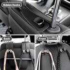 Amelity Car Hooks for Purses and Bags, Headrest Hooks 2 Pack | Durable Double Hook for Handbags, Groceries, Backpacks, Twin Hooks Car Headrest Hangers, Black Car Accessories for Women - Image 6
