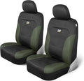 CAT Flexfit Green Black Seat Covers for Cars, Trucks, & SUV - (2) Front Car Seat Cover Front Seat Protectors - Airbag Compatible Seat Covers for SUV Interior Covers & Truck Seat Cover Car Accessories by Unknown