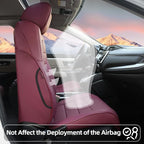 Lolcar CRV Seat Covers Custom Fit for Honda CRV 2017 2018 2019 2020 2021 2022,Leather Car Seat Cover Full Set for Trucks SUV,Waterproof Car Seat Cushion,Faux Leather (Burgundy) - Image 2