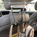 2 Pack Gray Car Headrest Hooks, Universal Car Purse Holder Seat Back Storage Hook, Multifunctional Automotive Interior Organizer for Bags Purses Groceries - Image 2
