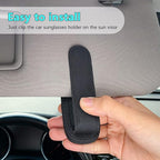 Visonx Sunglass Holder for Car Visor Clip, Magnetic Leather Eyeglass Hanger Clip for Car, Square Car Visor Accessories (Black) - Image 4