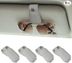 Yuoyar 2 Packs Magnetic Sunglass Holder for Car Visor (4Pcs Grey) | Magnetic Interior Car Accessories by YUOYAR