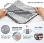 OlarHike 10 Set Compression Packing Cubes for Travel Essentials,Compressible Expandable Space Saver Bags for Organizing Clothes,Luggage Suitcase Garment Bags with Over 1000 pcs Mesh Holes(Gray) - Image 6