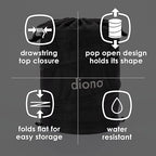 Diono Pop-up Trash Bin, Collapsible Car Trash Can Portable, Small, Leak Proof, Perfect For Keeping Car Clean, Black - Image 8