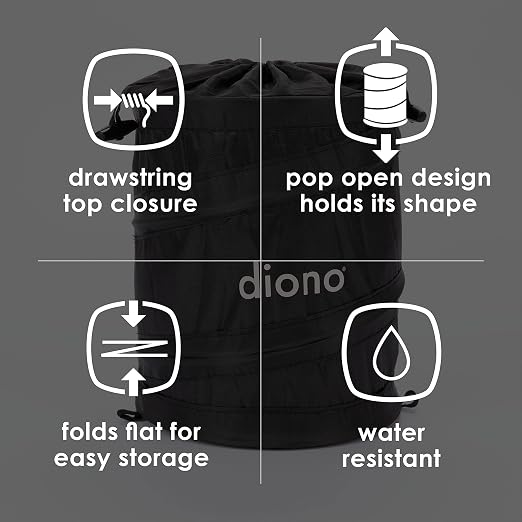 Diono Pop-up Trash Bin, Collapsible Car Trash Can Portable, Small, Leak Proof, Perfect For Keeping Car Clean, Black - Image 8