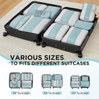 OlarHike 10 Set Compression Packing Cubes for Travel Essentials,Compressible Expandable Space Saver Bags for Organizing Clothes,Luggage Suitcase Garment Bags with Over 1000 pcs Mesh Holes(Blue Gray) - Image 8