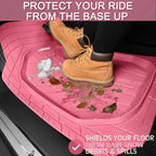 CAR PASS DeepDish Pink Floor Mats for Cars Full Set,Heavy Duty Rubber Car Mats 3-Piece,Universal Waterproof Trim-to Fit Automotive Floor Mats for Truck Van SUV, Durable All-Weather Car Mats (Pink) - Image 5