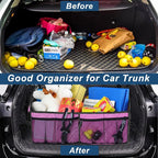 Deosk Car Trunk Organizer for SUV, Car Organizers and Storage with Reinforced Handles, Car Accessories for Women/Men 70L Waterproof Polyester Trunk Organizer(Large, Pink) - Image 6