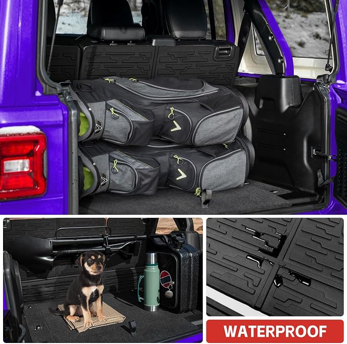 Seat Back Cover Compatible with 2021-2025 Jeep Wrangler JL 4 Door 4XE, All-Weather Protection Cargo Liner Rear Trunk Liner for 2024 Jeep Wrangler JL Accessories - Image 4
