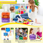 Tesuko 6 Pack Clear Toy Storage Bag with Name Tag& Manual Pocket, Waterproof Transparent PVC Toy Organizer Case for Lego Bricks, Board Games, Building Blocks, Puzzles (Large Capacity, Full Colourful) - Image 7