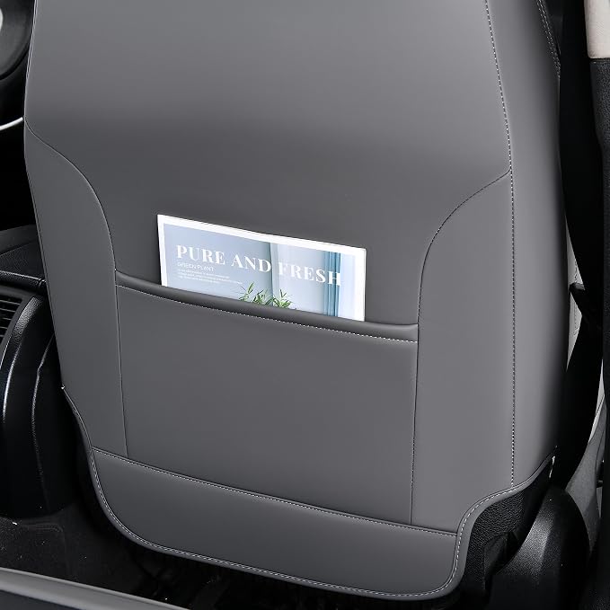 Seat Covers for Cars, Waterproof Seat Covers, Leather Car Seat Covers 2 Pack, Universal Seat Cushion Protector for Most Cars Trucks SUV-Gray&Black - Image 6