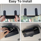 KINIVA Sunglasses Holder for Car Visor Leather Glasses Case with Clips for Car Visor Automotive Interior Visor Accessories Apply to All Car Models (10 Black) - Image 6