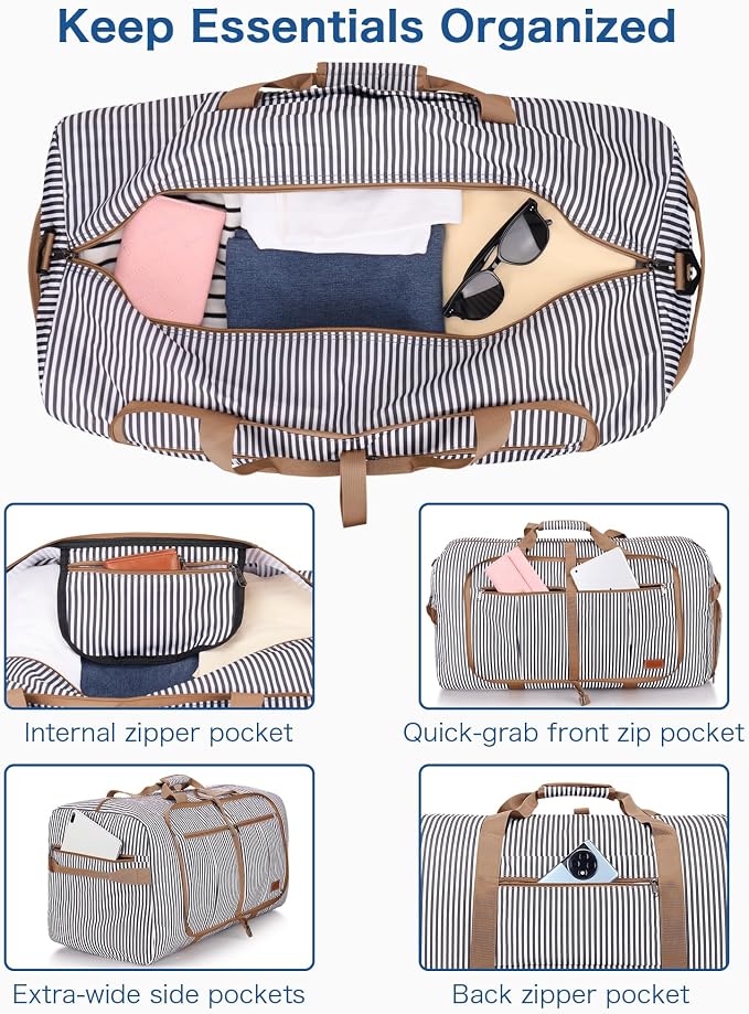 100L EXTRA LARGE Foldable Waterproof Travel Duffle Bag for Men and Women | with Shoe Compartment, Duffel for Weekender Gym Sport, Tear Resistant, Polyester - Image 4