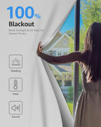 Sumobaby Blackout Curtains Portable 34”x60” No Drill Black Out Window Cover | 100% Blackout Shades with Heat-Resistant Hook&Loop Tapes,Thermal Insulated Window Blinds for Home,Nursery(1 Panel,White) - Image 2