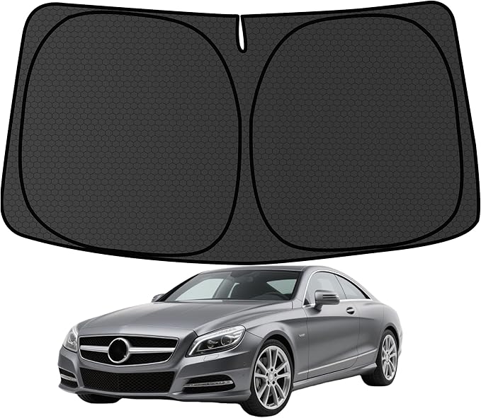 CLS Windshield Sun Shade for Benz CLS SUV 2008-2023 Blocks UV Rays Accessories,1:1 Custom Foldable Thickened Wear-Resistant Front Window Sunshade Visor,Keeps Your Car Cooler by Achaltiza