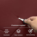 Full Set Car Seat Covers for Honda Odyssey 2011-2017,7-Seater,Faux Leather | for LX Only,2nd Row Captain Seats,Luxury Waterproof Seat Protector,Fit Like A Glove(Wine Red) - Image 5