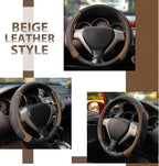 Elantrip Leather Steering Wheel Cover 15 1/2-16 inch Universal Padded Soft Grip Breathable for Car Truck SUV Jeep Anti Slip Brown - Image 3