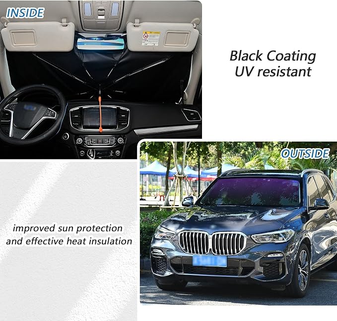 Purple Black Car Sun Shade Windshield Car Umbrella Foldable Uv Ray Reflector Front Window Sun Shade Visor Shield Cover - Image 5
