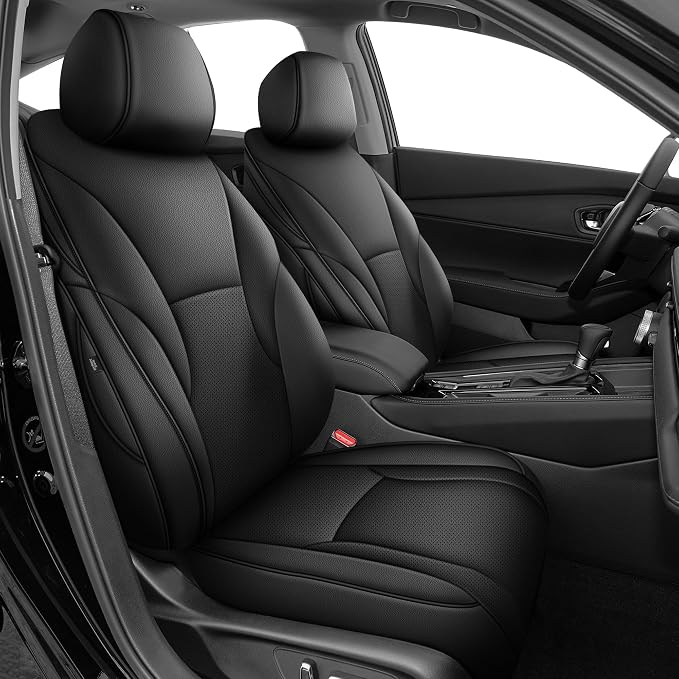 AOMSAZTO Custom Fit Seat Covers for Honda Accord 2023 2024 2025 2026 LX | Rear Row W/Solid Backrest Full Set Waterproof Airbag CompatibleFaux Leather Black by AOMSAZTO