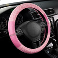 Road Comforts Leopard Steering Wheel Cover for Women, Cute Anti-Slip Microfiber Leather, Universal Fit 14.5-15 Inch Round Steering Wheel - Full Pink by RoadComforts