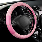 Road Comforts Leopard Steering Wheel Cover for Women, Cute Anti-Slip Microfiber Leather, Universal Fit 14.5-15 Inch Round Steering Wheel - Full Pink by RoadComforts