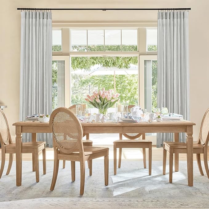 RYB HOME Linen Sheer Curtains 2 Panels for Living Room, Semi Transparent Privacy Drapes with Rod Pocket Farmhouse Style Window Treatments for Bedroom, Light Grey, 70" W x 95" L - Image 6