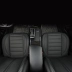 2 Pack Leather Front Car Seat Covers,Bottom Seat Covers for Cars,Driver Car Seat Cover,Luxury Seat Protectors,Waterproof,Full Wrap,for Most Vehicles,Sedan,Truck,SUV(Black) - Image 5