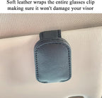 KIWEN 4 Packs Sunglasses Holders for Car Visor, Magnetic Leather Glasses Eyeglass Clip for Car, Ticket Card Clip Sunglasses Mount, Car Visor Accessories Gadgets(4, Black) - Image 6