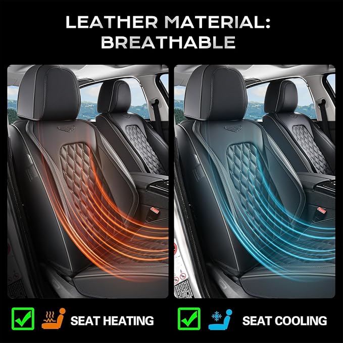 Coverado Rear Seat Covers, Durable Waterproof Faux Leather Rear Protectors for Sedan SUV Truck, Classic Easy-Clean Automotive Interior – Black - Image 6